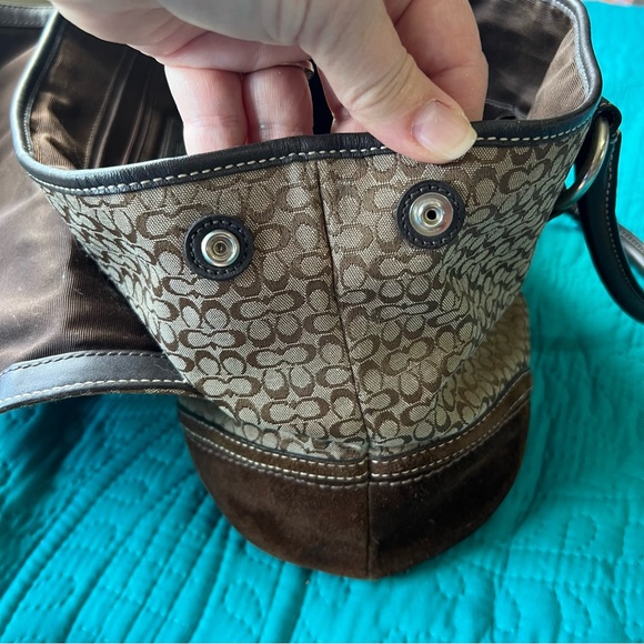 Vintage Coach Top Handle Satchel with Matching Wallet in Mini Monogram Pattern - Picture 14 of 16